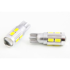 Лампа діодна 12В безцок. T10 10-SMD 5630 CAN з лінзою з радіатором Cyclone 300лм (2 шт.)