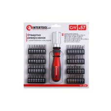 Отвертка реверсивна з насадками 57 ед. Intertool