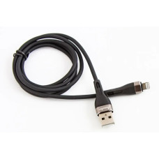 Кабель USB - iPhone 2.4A 1.0м Avantis анти-перелом силіконовий круглий чорний