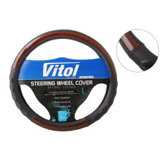 Оплетка на кермо L Vitol HU-100107BK-L чорний/під дерево