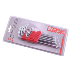 Набір ключів Г-подібних Torx з отвором удлин. Intertool T10-T50 (9 ед.)